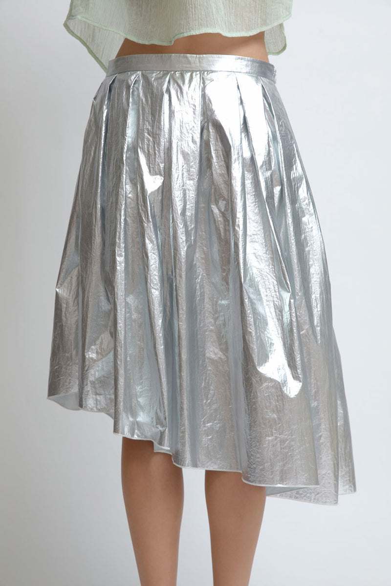 KkCo Asymmetrical Field Skirt in Foil