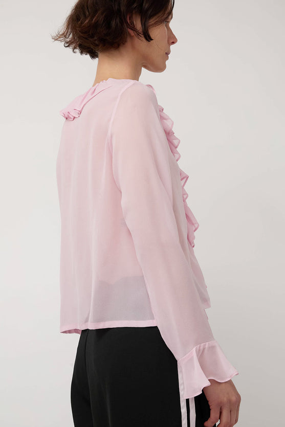 KkCo Coil Silk Top in Blush