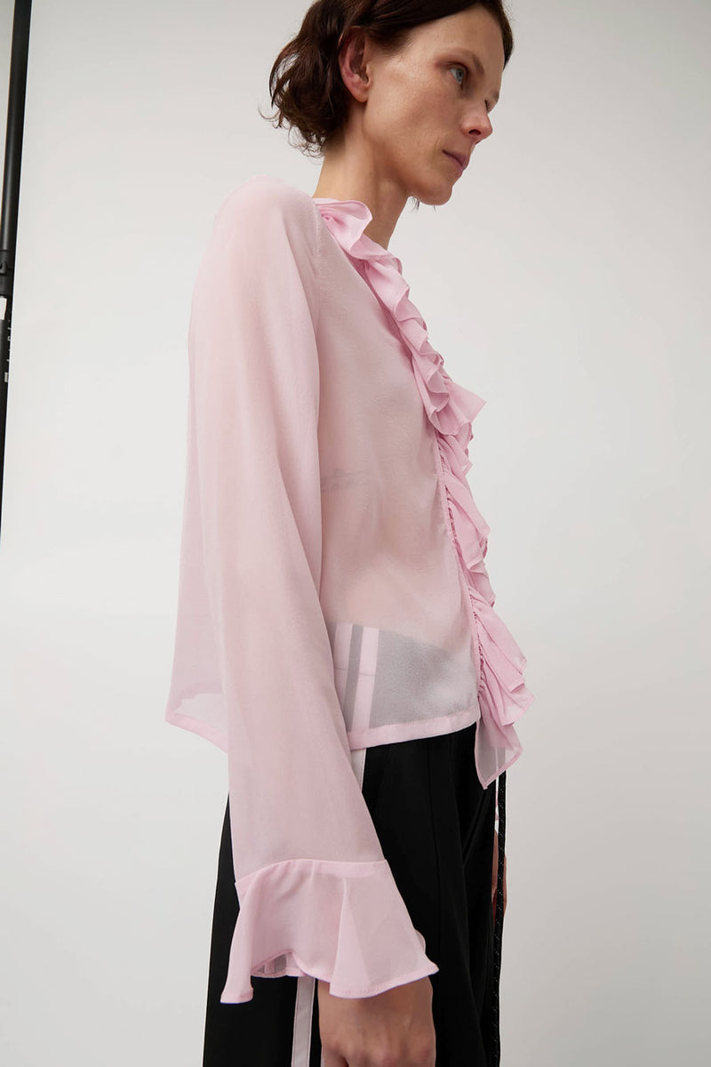 KkCo Coil Silk Top in Blush