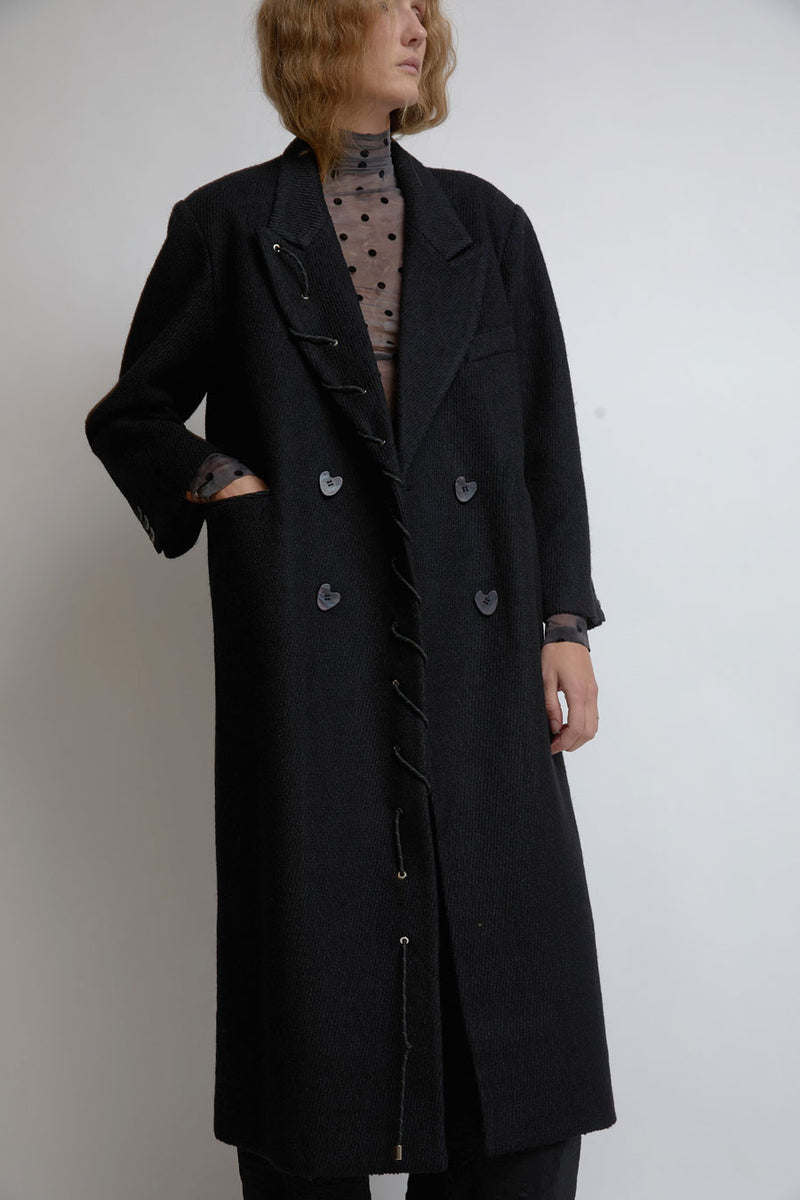 KkCo Cord Moss Coat in Onyx