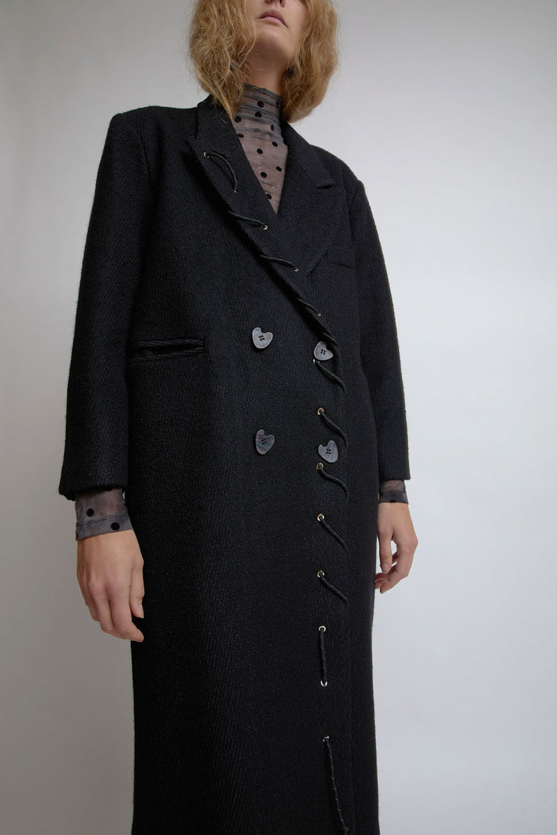 KkCo Cord Moss Coat in Onyx