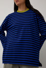 KkCo Long Sleeve Box Tee in Cobalt and Midnight Stripe