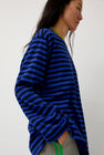 KkCo Long Sleeve Box Tee in Cobalt and Midnight Stripe