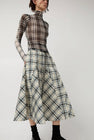 KkCo Plaid Peak Skirt in Ecru