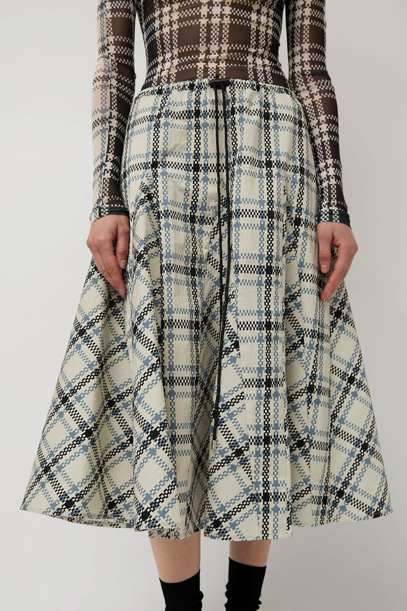 KkCo Plaid Peak Skirt in Ecru