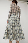 KkCo Plaid Peak Skirt in Ecru