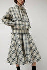 KkCo Plaid Trail Mockneck in Ecru