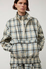 KkCo Plaid Trail Mockneck in Ecru