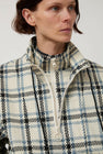 KkCo Plaid Trail Mockneck in Ecru