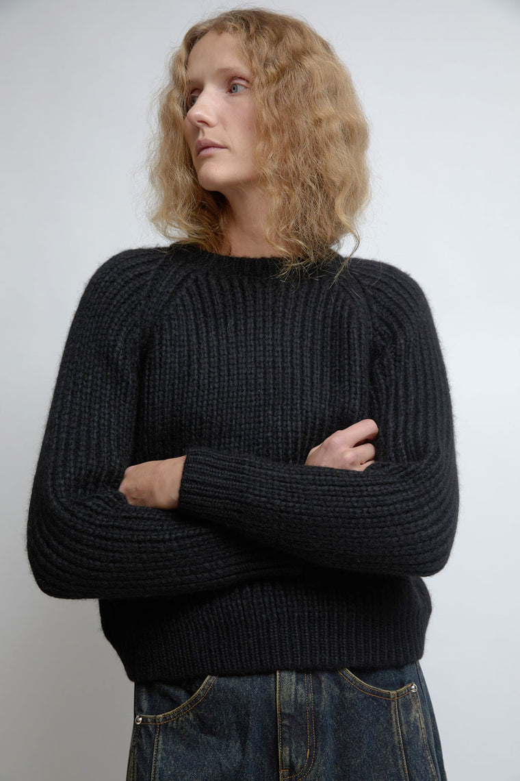 KkCo Polar Crewneck Sweater in Black