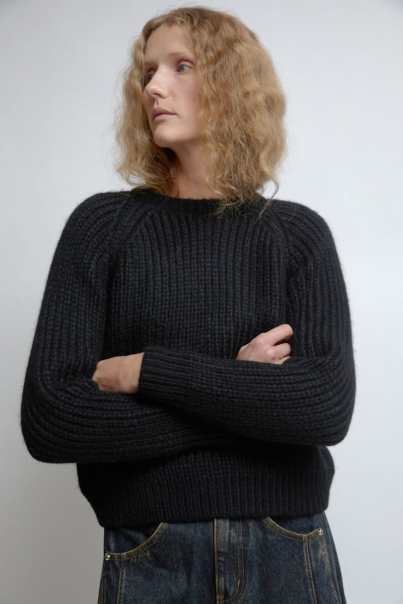 KkCo Polar Crewneck Sweater in Black