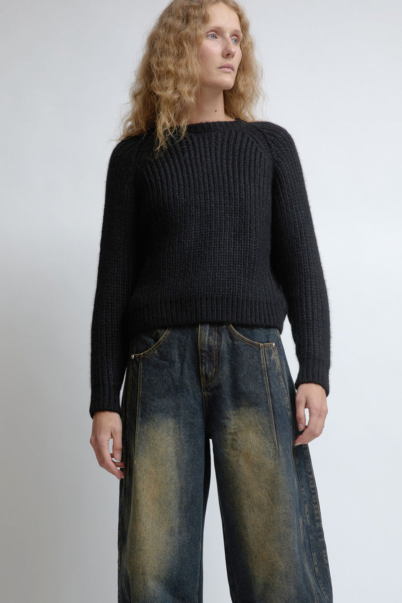 KkCo Polar Crewneck Sweater in Black