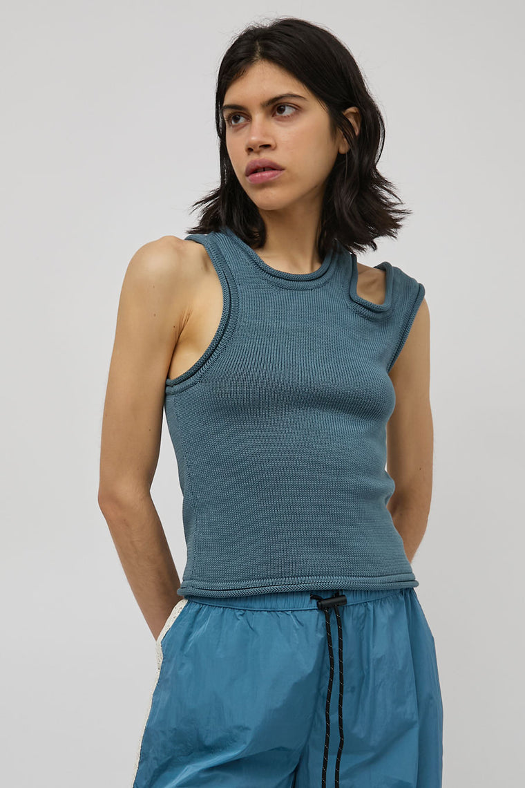 KkCo Slash Vest in Slate Blue