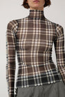 KkCo Split Turtleneck in Mixed Plaid