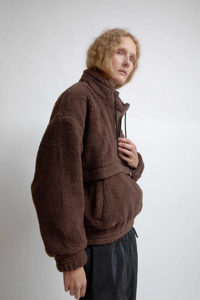 KkCo Trail Double Mockneck in Mud Sherpa