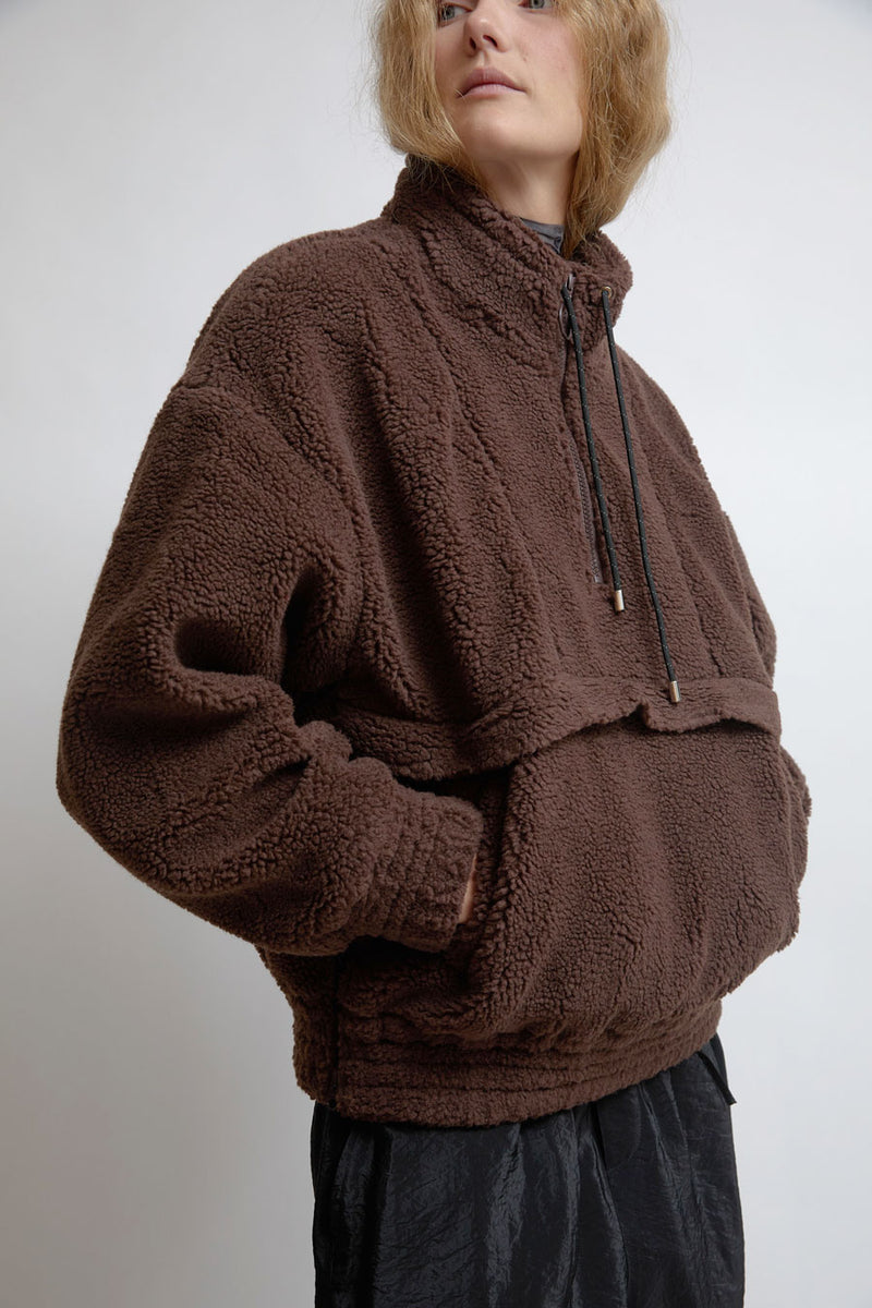 KkCo Trail Double Mockneck in Mud Sherpa