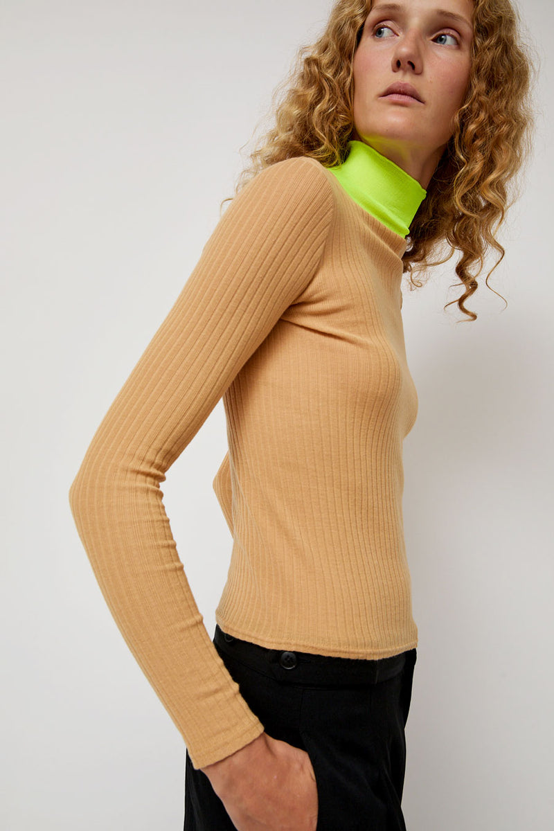 No.6 Store La Fetiche Frederique in Camel and Neon Yellow Camel and Neon Yellow M