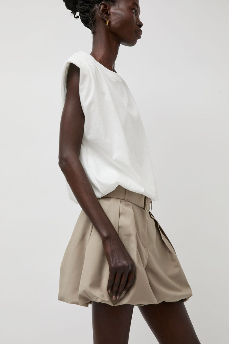 La Piscine Belt Shorts in Beige