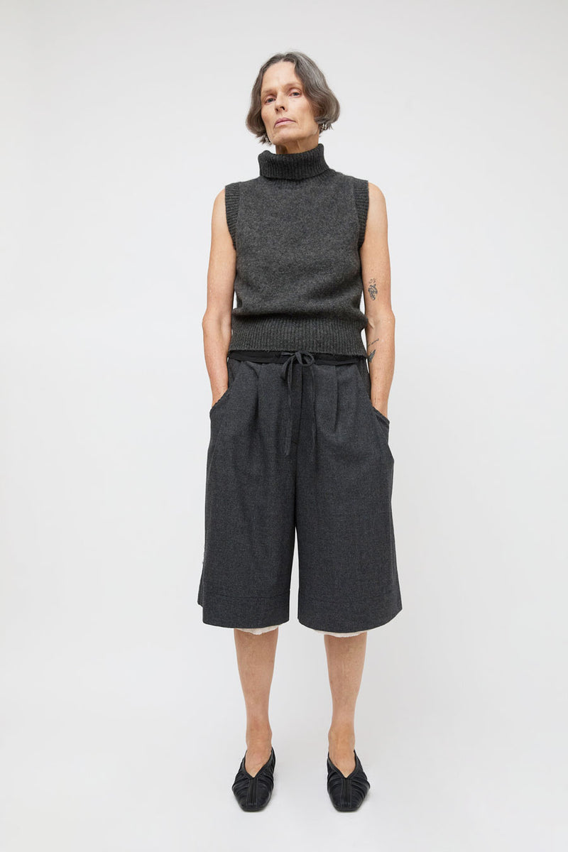 La Piscine Knit Turtle Vest in Dark Grey