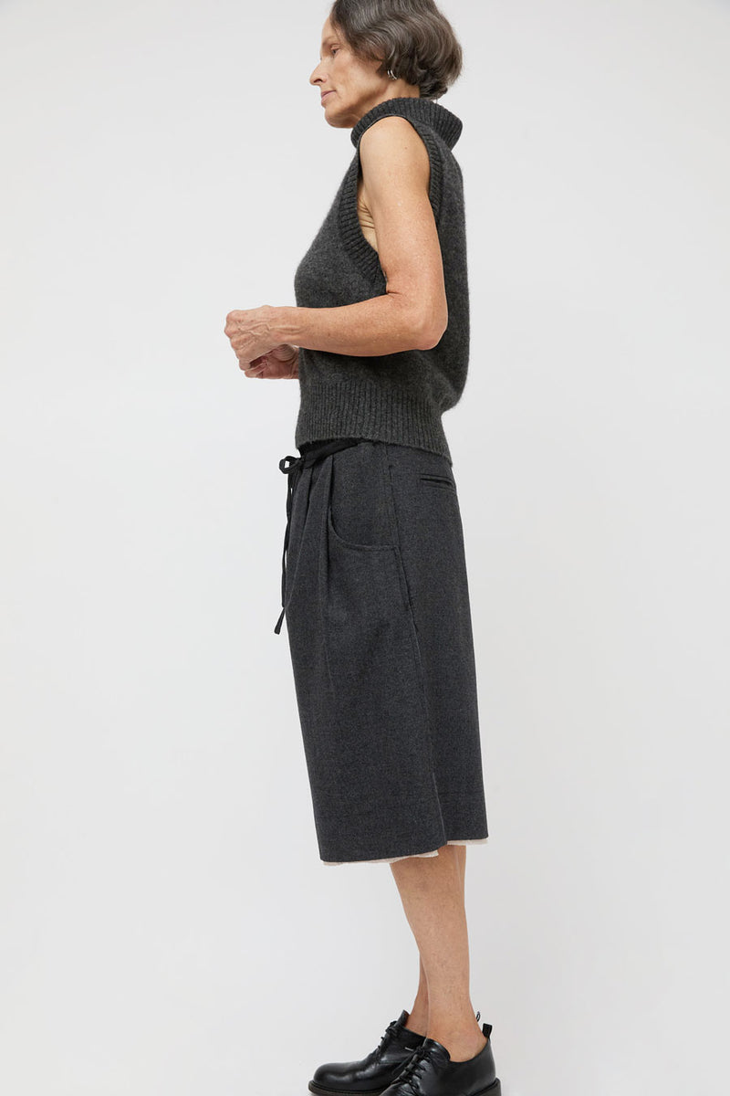 La Piscine Knit Turtle Vest in Dark Grey