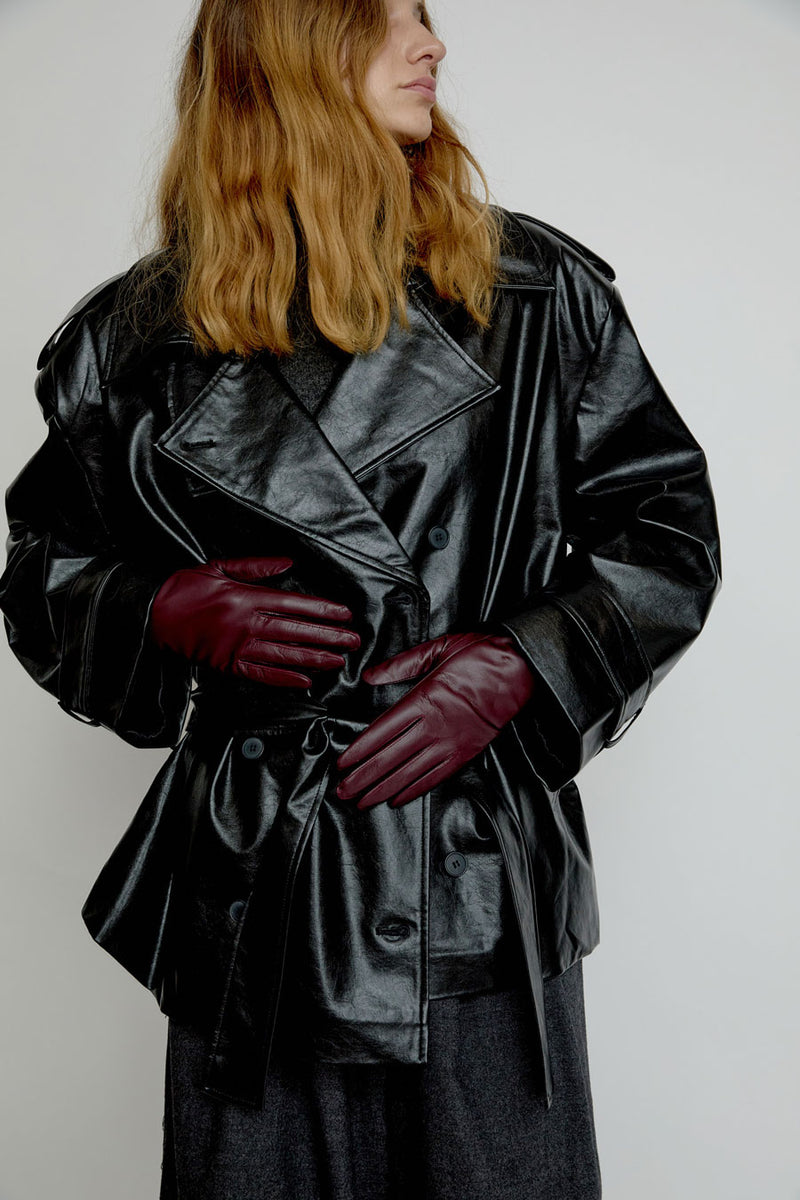 La Piscine Leather Gloves in Bordeaux