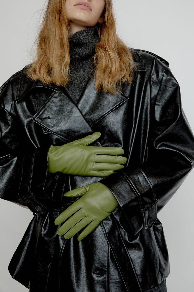 La Piscine Leather Gloves in Green