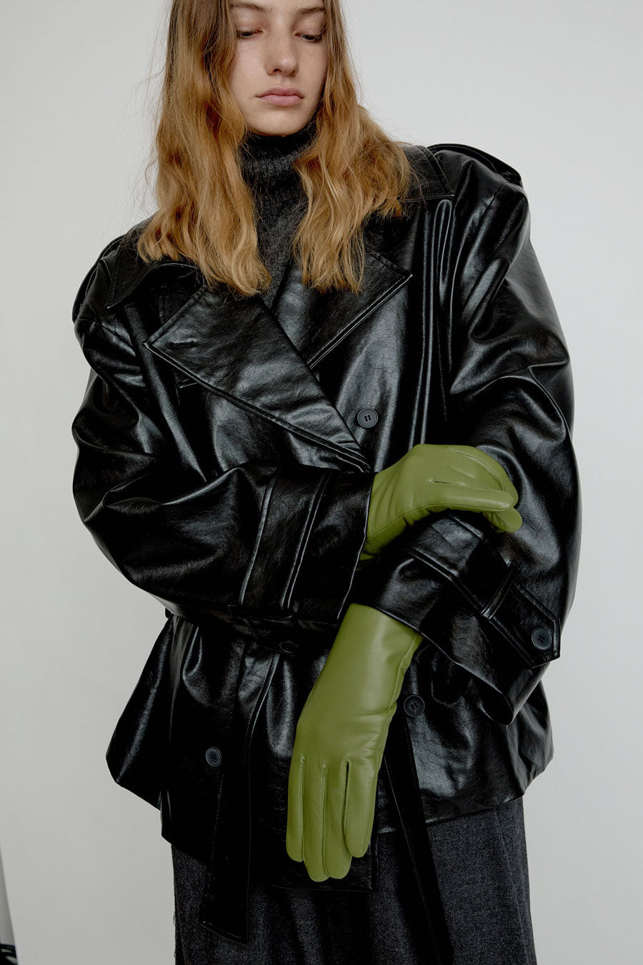 La Piscine Leather Gloves in Green