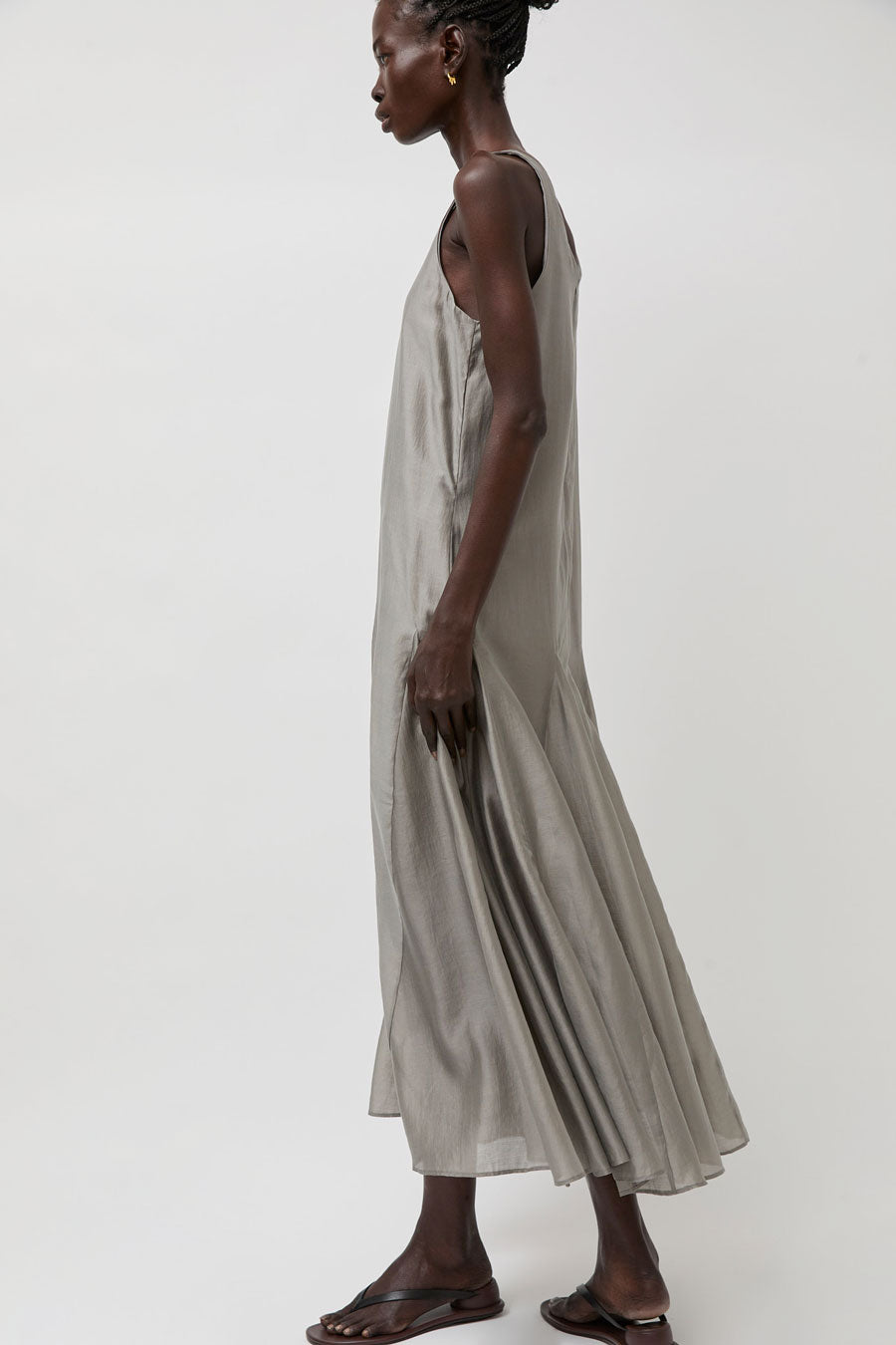 La Piscine Long Dress in Medium Grey