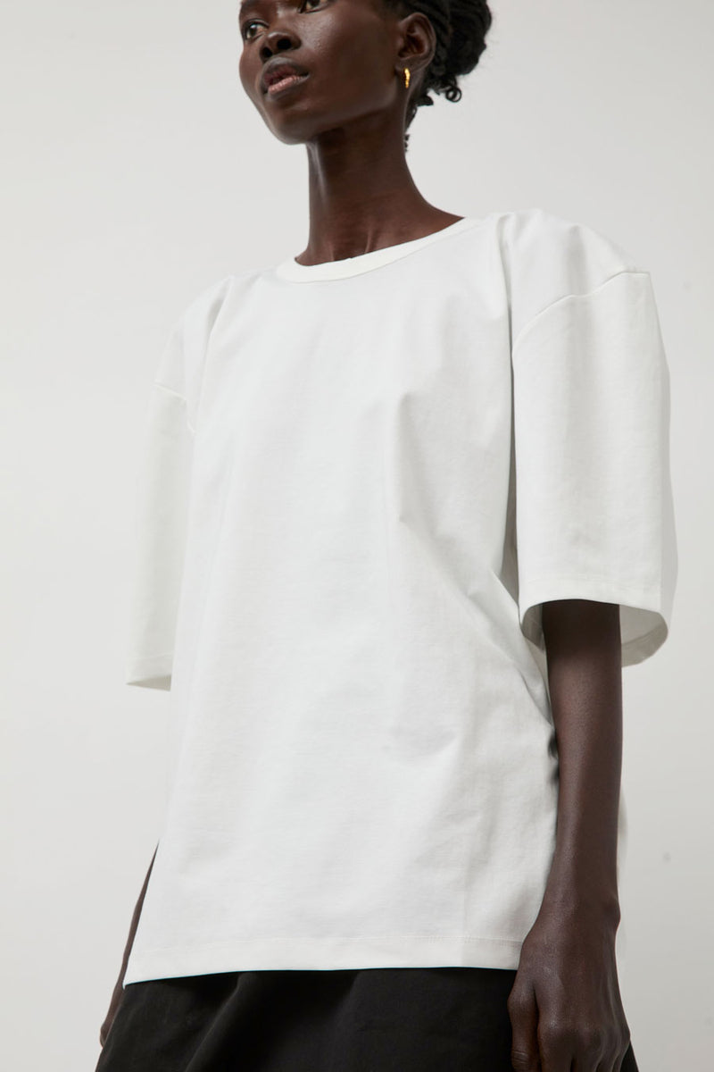 La Piscine Puffy Tee in Optic White