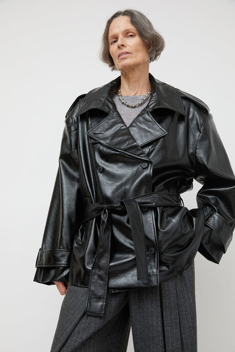 La Piscine Trench Jacket in Black