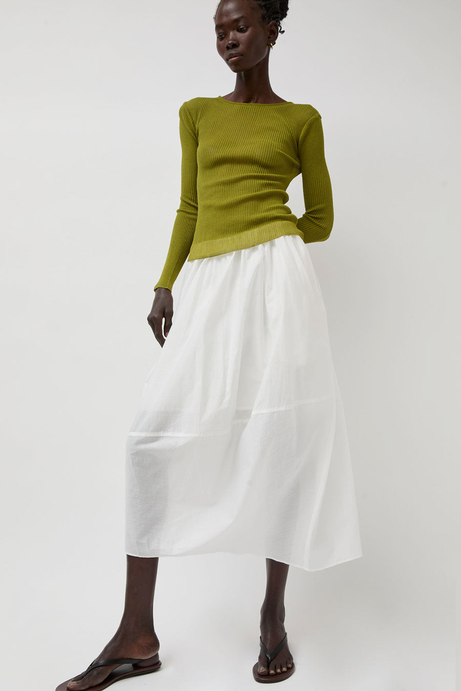 La Piscine Volume Skirt in Off White