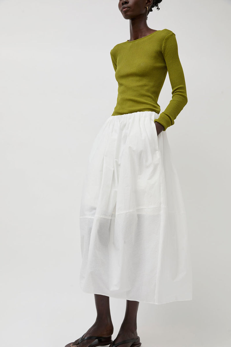 La Piscine Volume Skirt in Off White