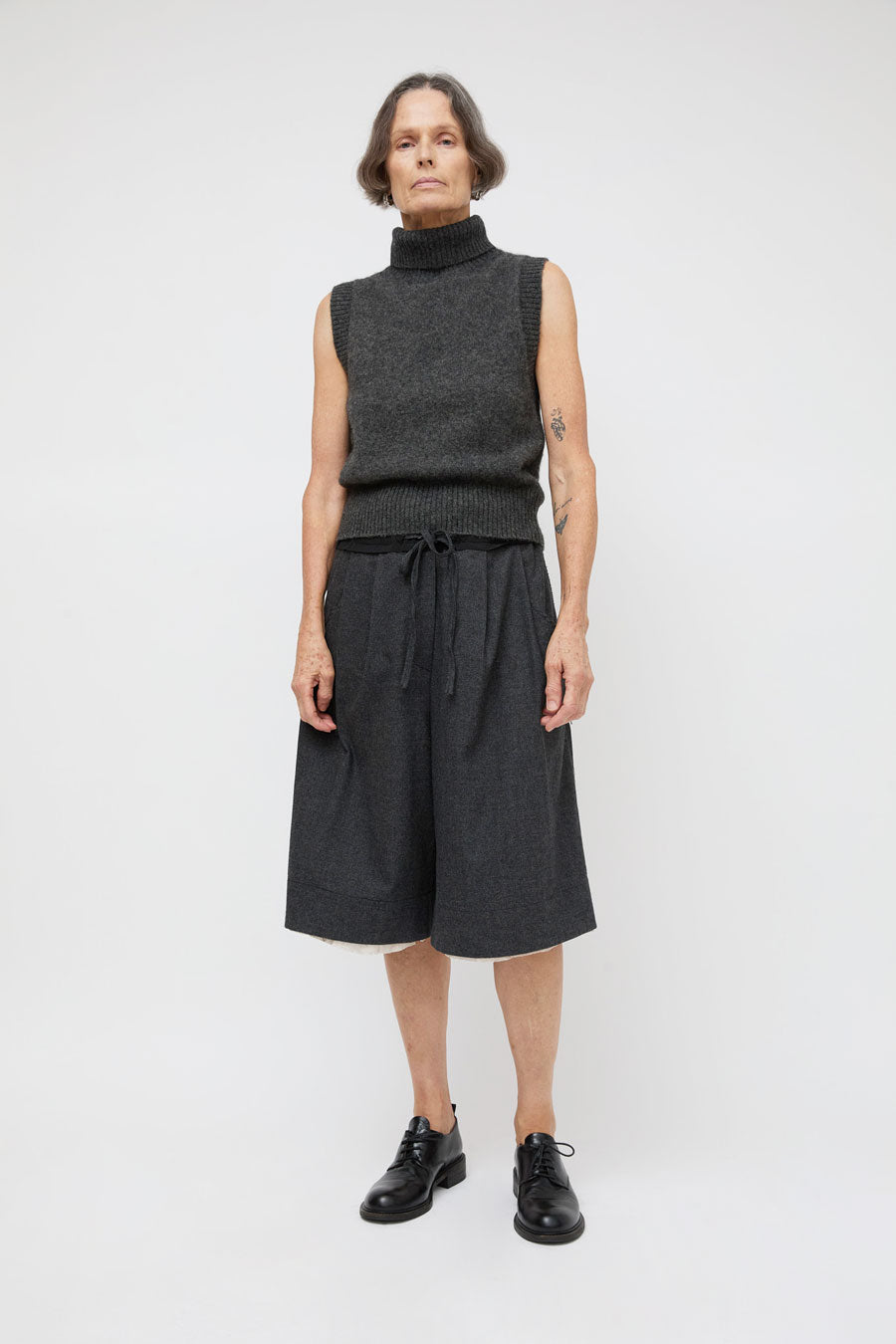 La Piscine Wide Bermuda in Dark Grey