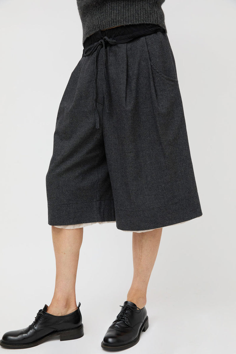 La Piscine Wide Bermuda in Dark Grey