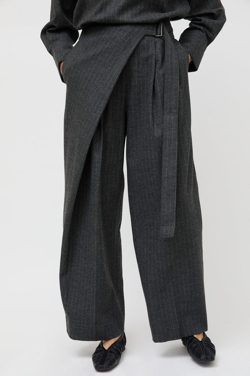 La Piscine Wrap Pants in Dark Grey