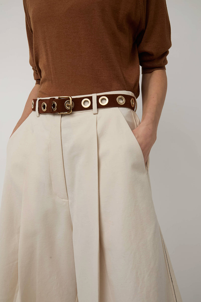 Herbert Frere Soeur La Grande Keller Velours Belt in Choco Camp