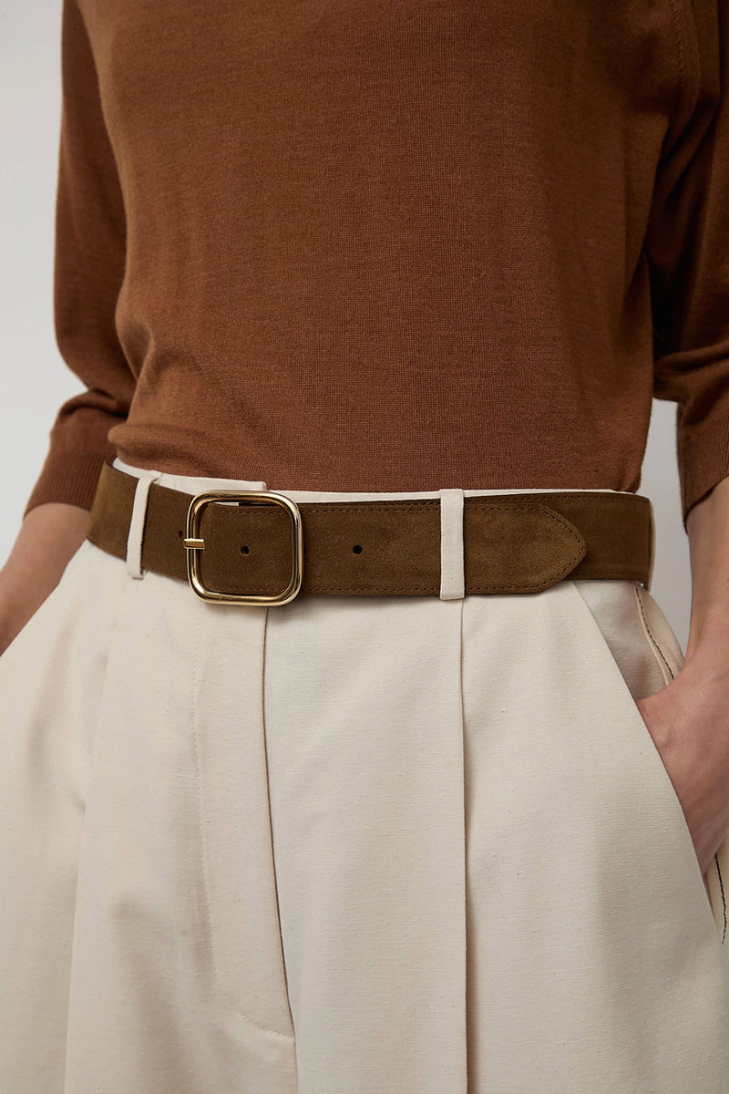 Herbert Frere Soeur La Vice-Versa Bi-Mat Belt in Nutella and Tobacco