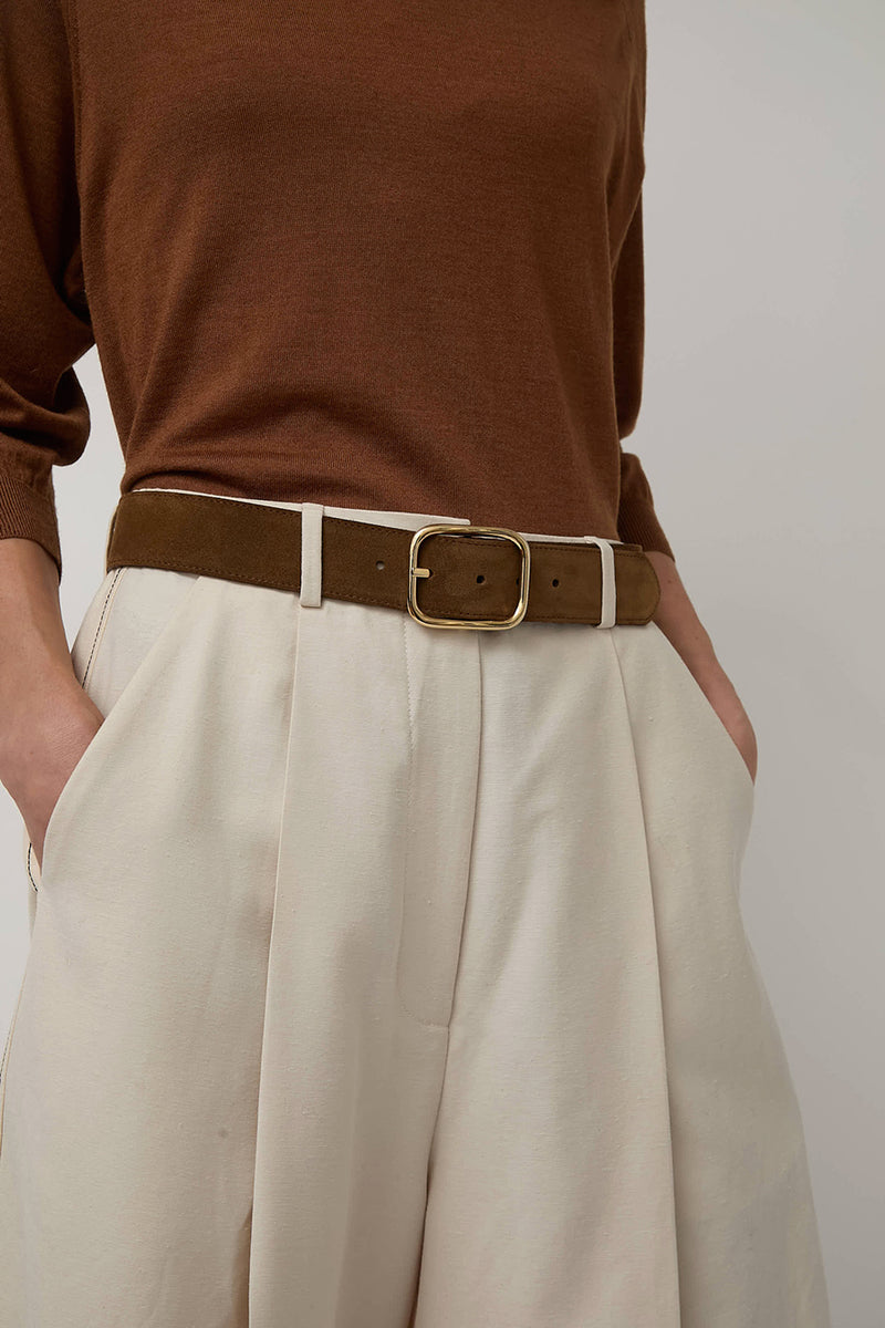 Herbert Frere Soeur La Vice-Versa Bi-Mat Belt in Nutella and Tobacco