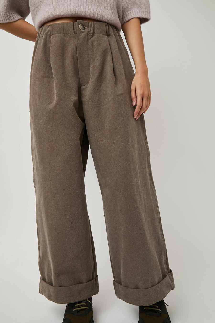 Lauren Manoogian Canvas Trouser in Washed Cinder