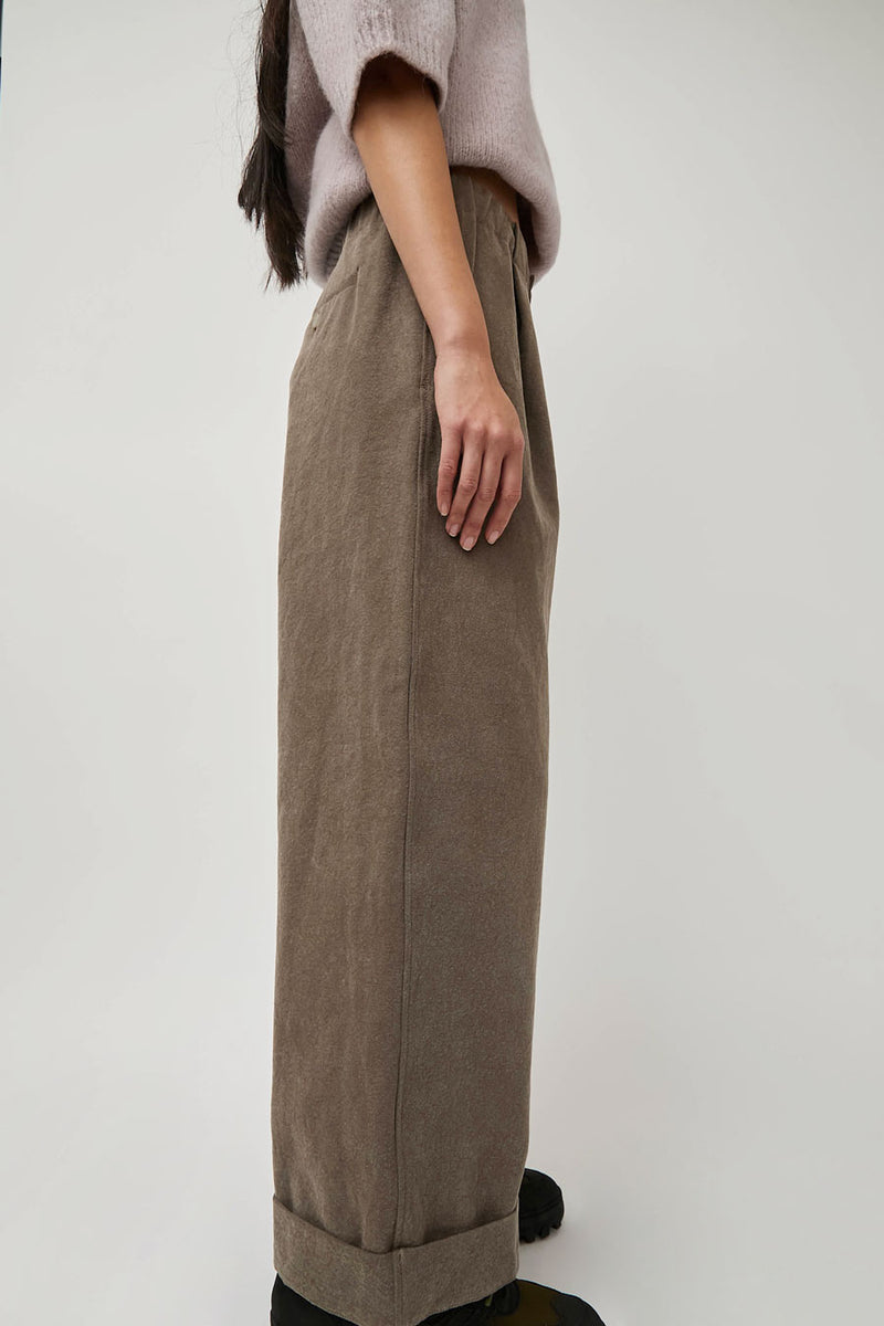 Lauren Manoogian Canvas Trouser in Washed Cinder