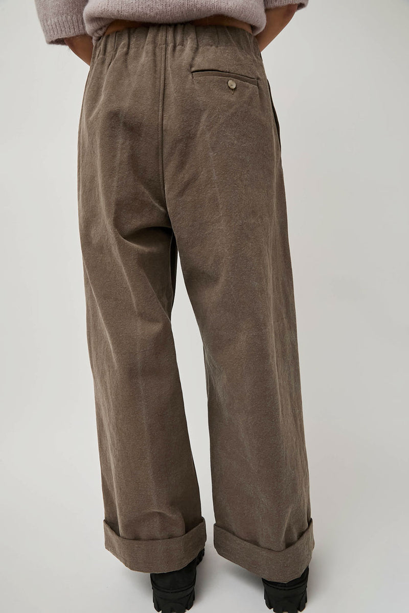 Lauren Manoogian Canvas Trouser in Washed Cinder