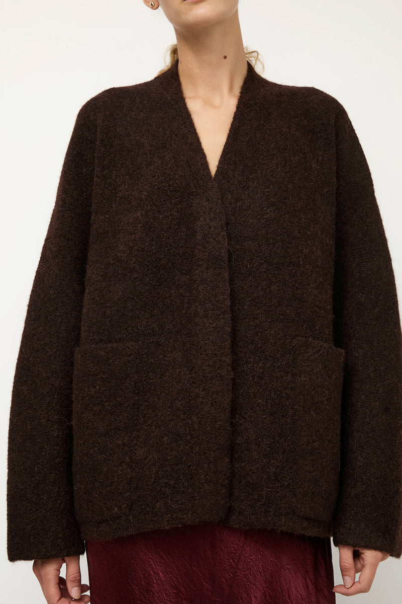 Lauren Manoogian Double Face Cardigan in Merlot