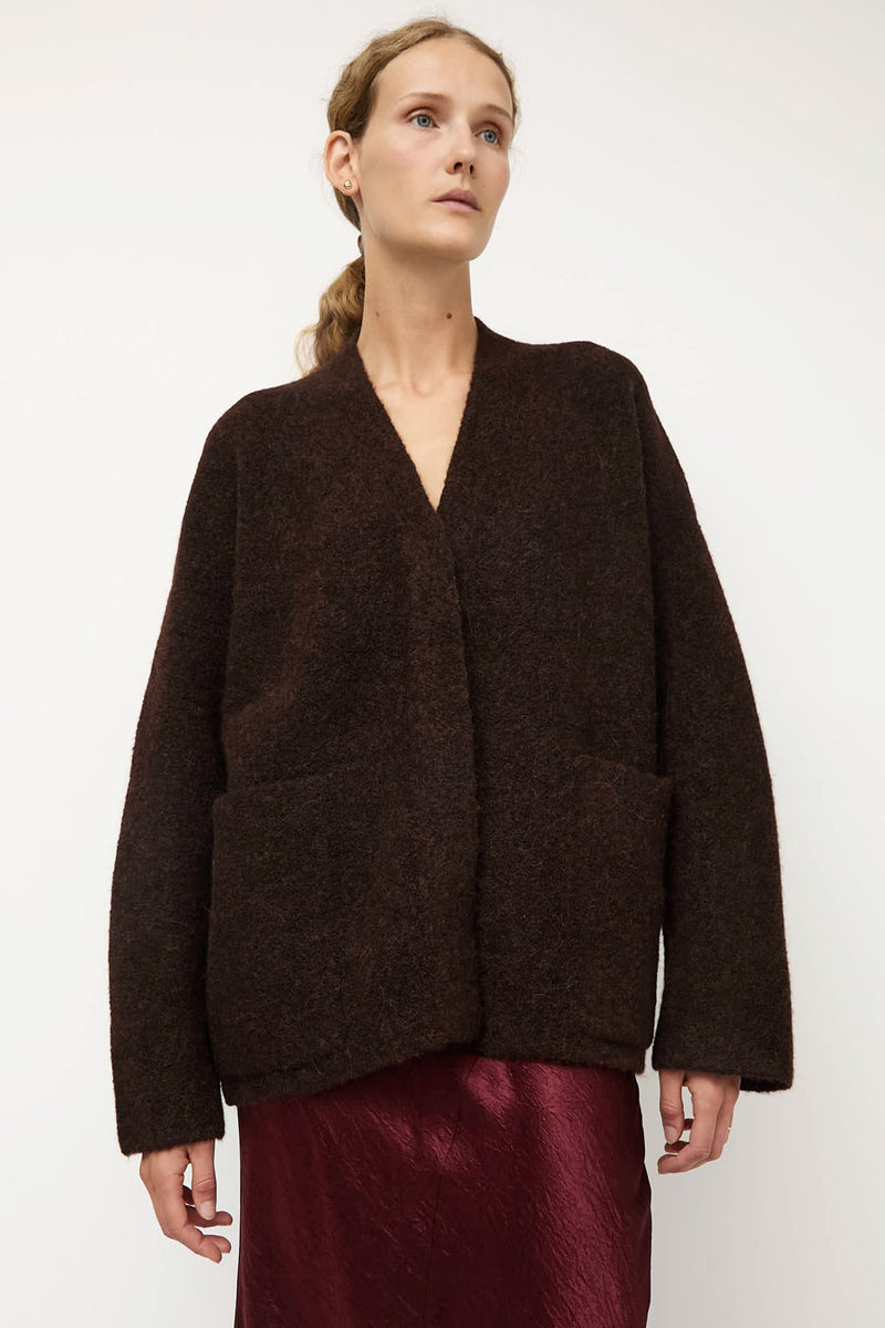 Lauren Manoogian Double Face Cardigan in Merlot