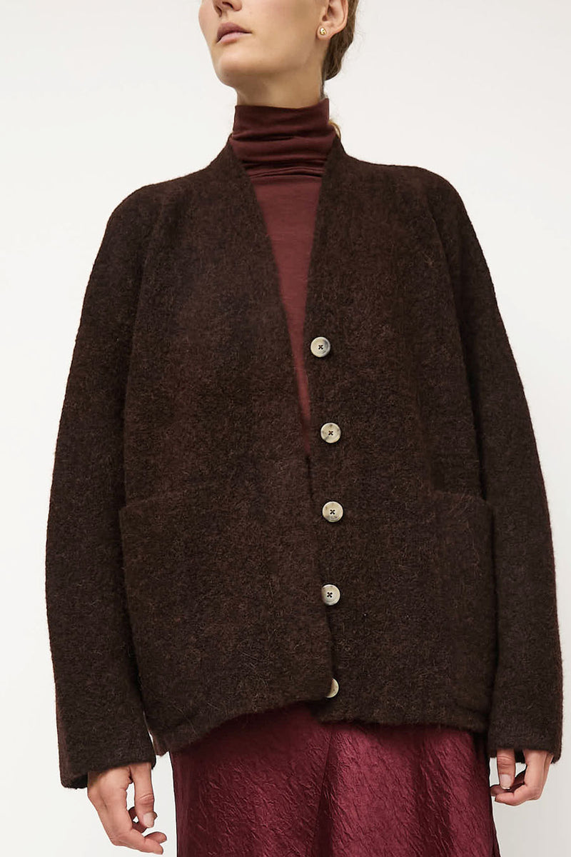 Lauren Manoogian Double Face Cardigan in Merlot