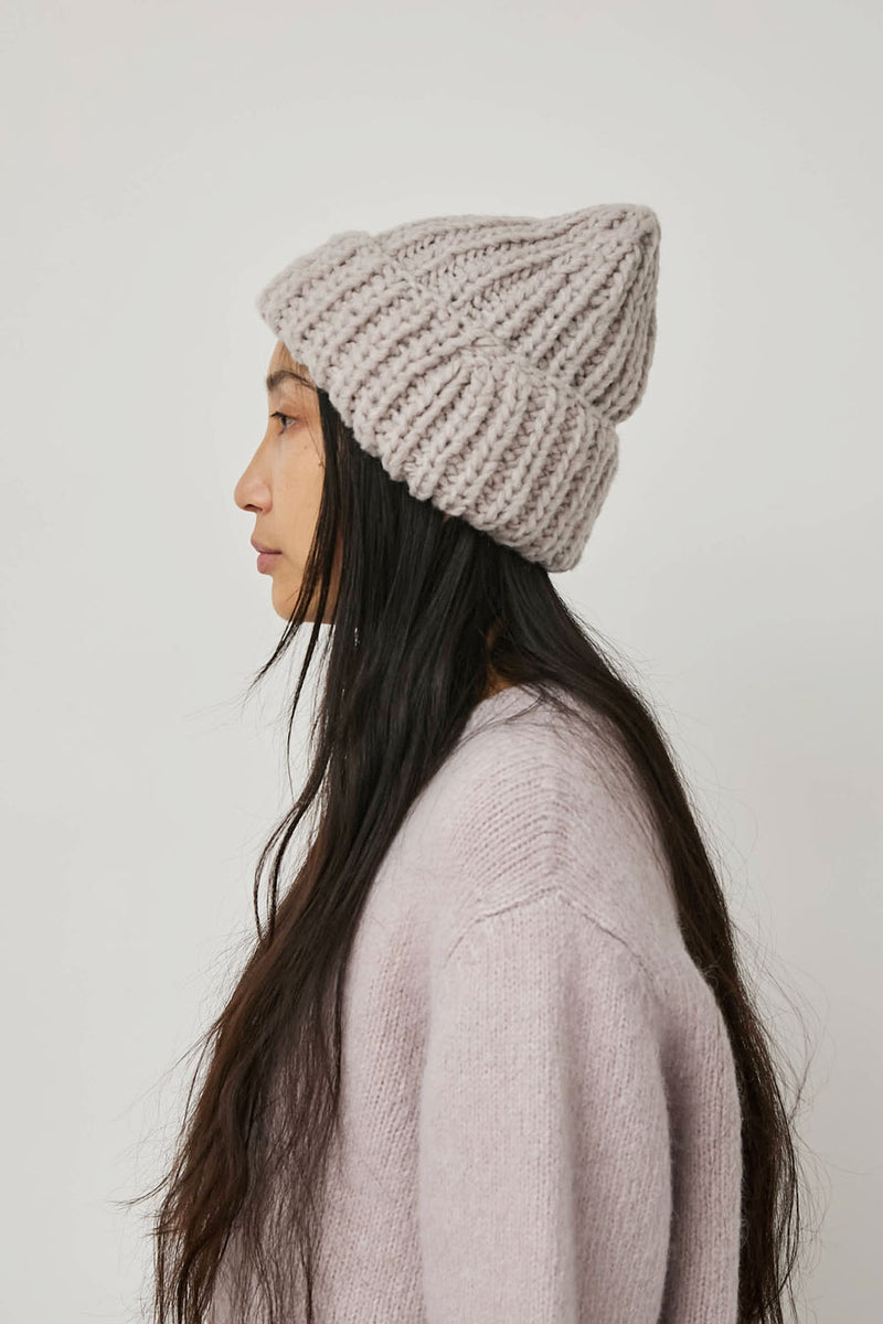 Lauren Manoogian Handknit Rib Hat in Lavender