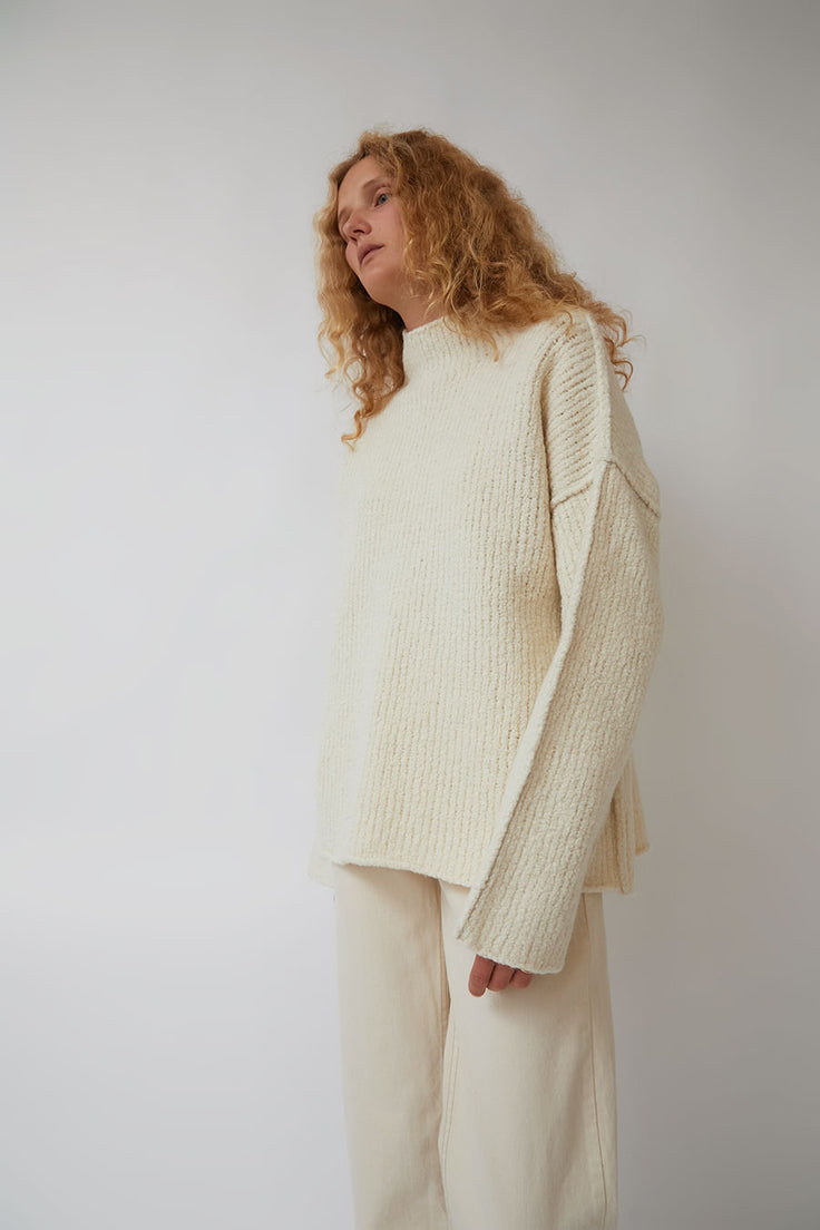 Lauren Manoogian Soft Rollneck Sweater in Glaze White