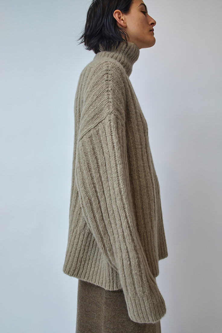 Lauren Manoogian Rib Turtleneck in Stoneware