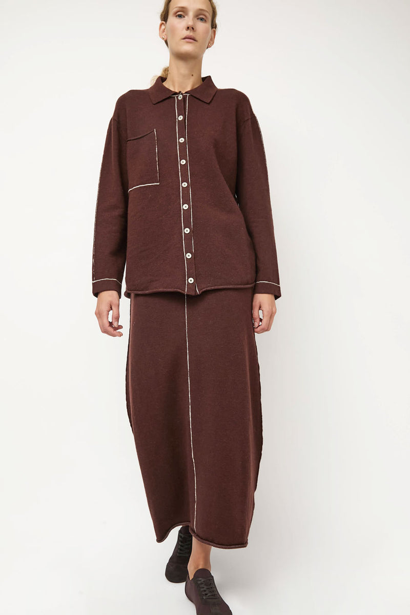 Lauren Manoogian Stitch Big Shirt in Merlot