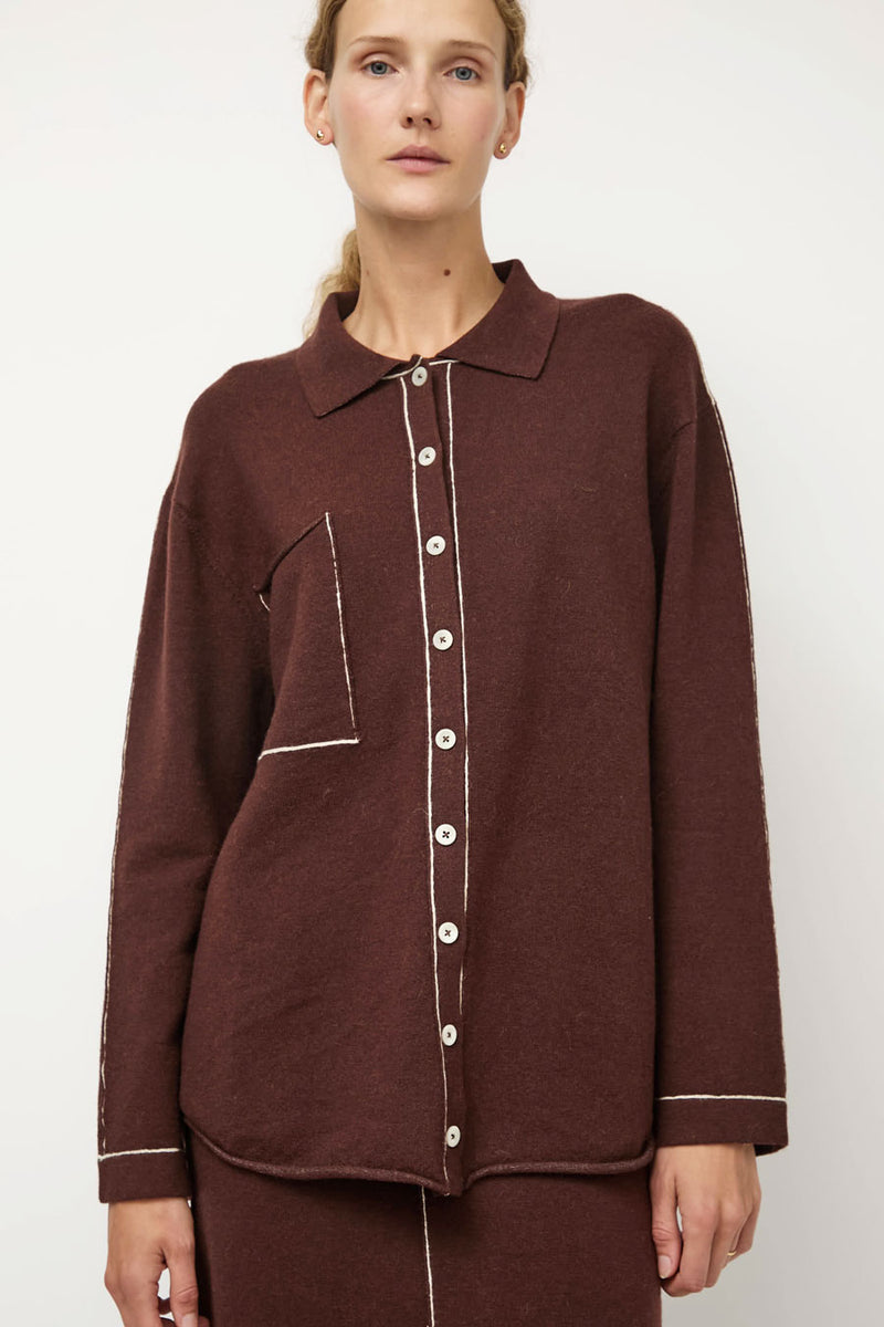 Lauren Manoogian Stitch Big Shirt in Merlot
