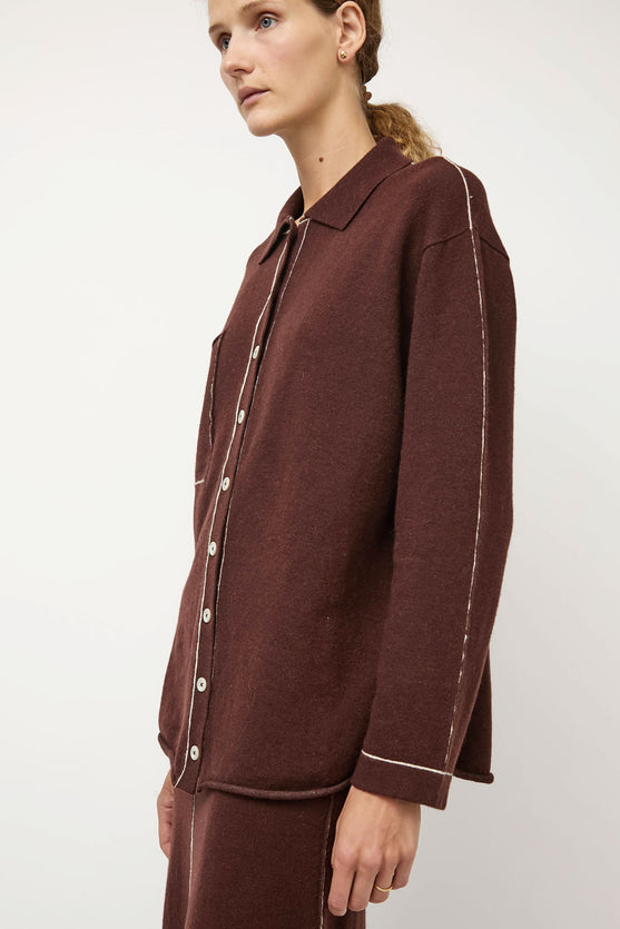 Lauren Manoogian Stitch Big Shirt in Merlot